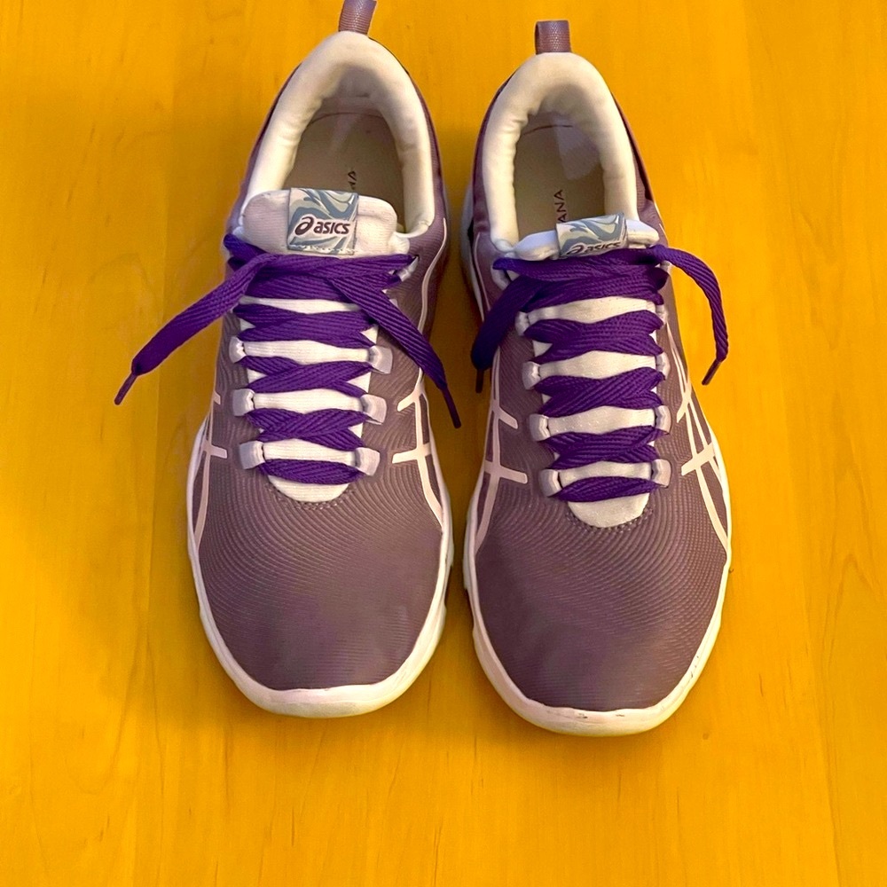 Asics Purple and White Athletic Shoes for Training
